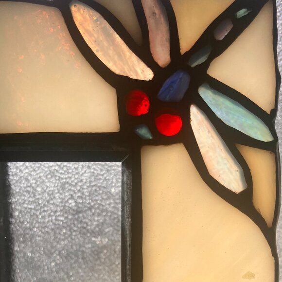 Stained Glass Photo Frame - Hummingbird and Flowers - Handcrafted - Picture 6 of 9